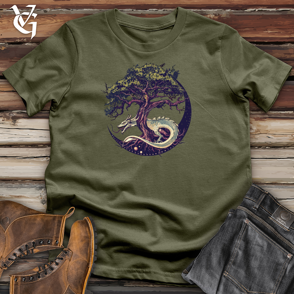 Viking Goods Stellar Dragon Grove Cotton Tee Military Green / L