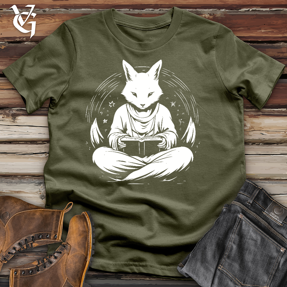Viking Goods Studious Fox Cotton Tee Military Green / L