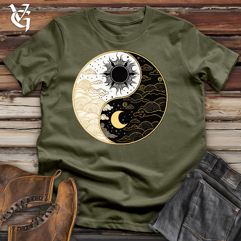 Viking Goods Sun And Moon Yin Yang Cotton Tee Military Green / L