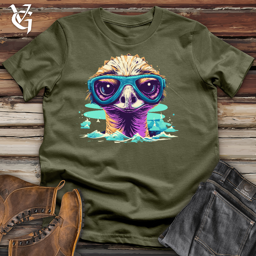 Viking Goods Swimming Ostrich Cotton Tee Military Green / L
