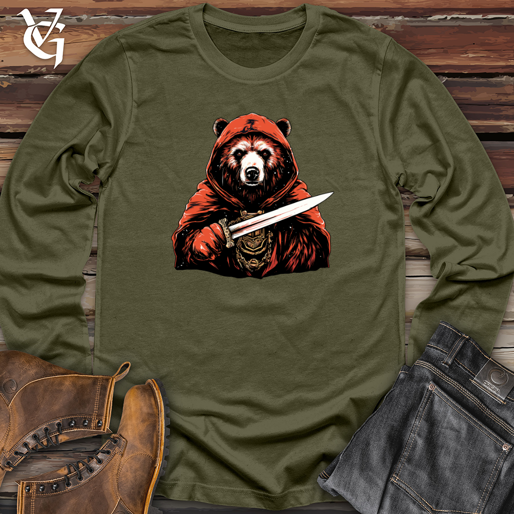 Viking Goods Sword-Wielding Grizzly Long Sleeve Military Green / L