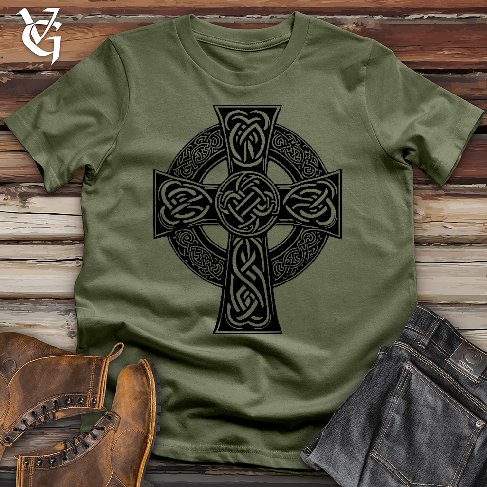 Viking Goods Symbolic Celtic Cross Softstyle Tee Military Green / L
