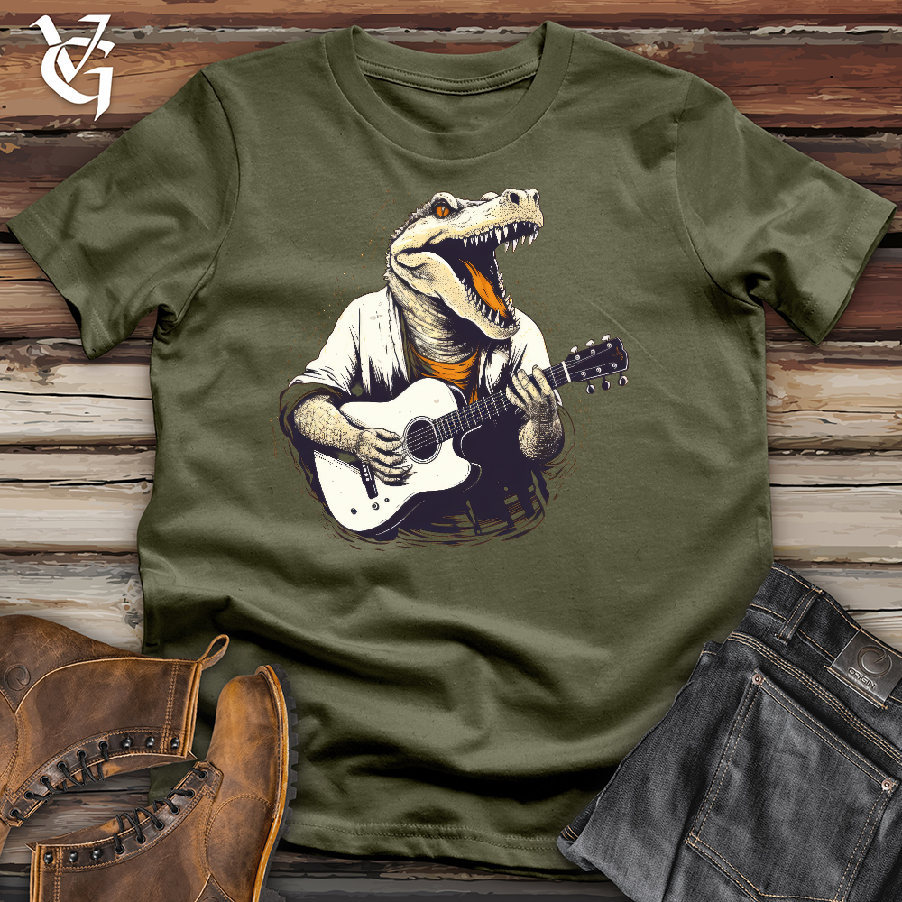Viking Goods T-rex Guitarist Cotton Tee Military Green / L