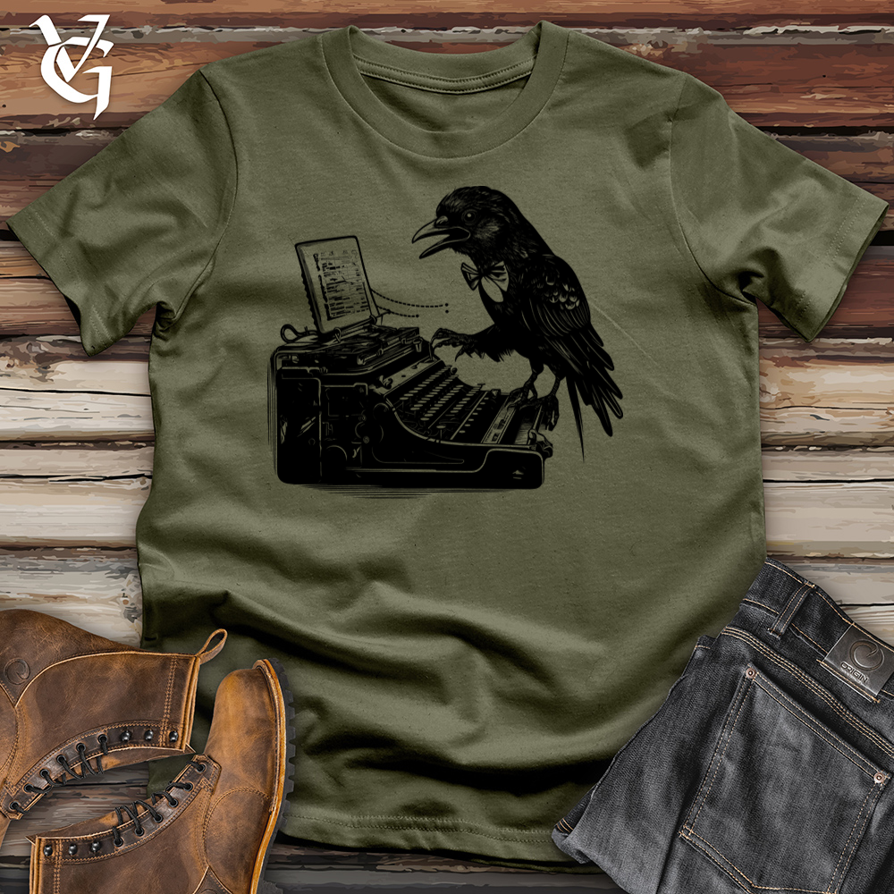 Viking Goods Talented Typewriter Raven Cotton Tee Military Green / L