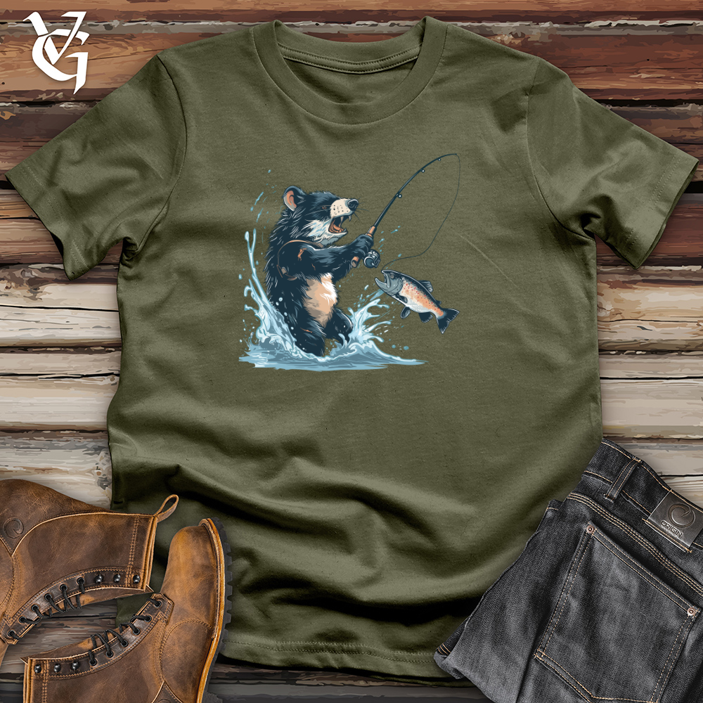 Viking Goods Tasmanian Devil Fishing Cotton Tee Military Green / L