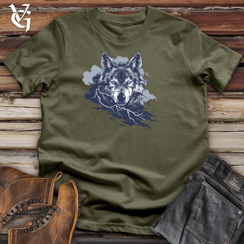 Viking Goods Thunder Wolf Glare Cotton Tee Military Green / L