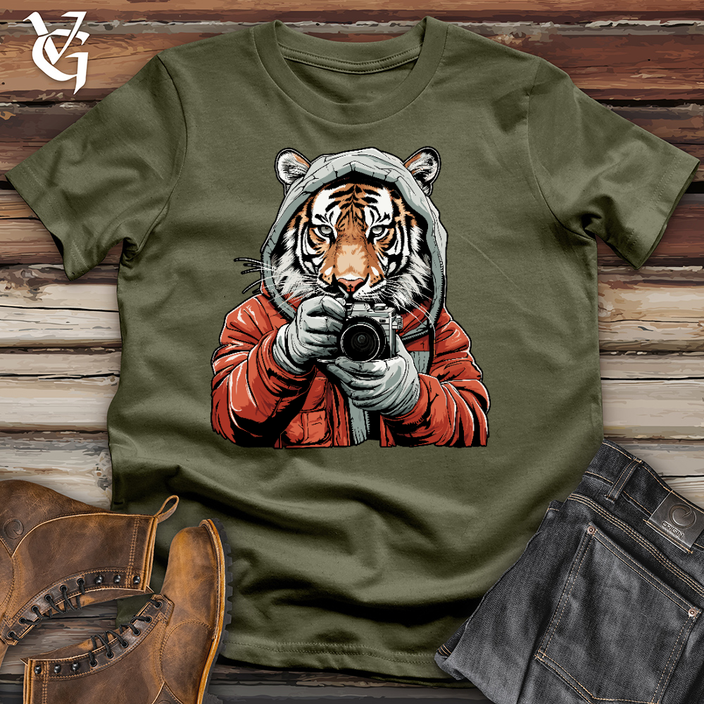 Viking Goods Tiger Photographer Cotton Tee Military Green / L