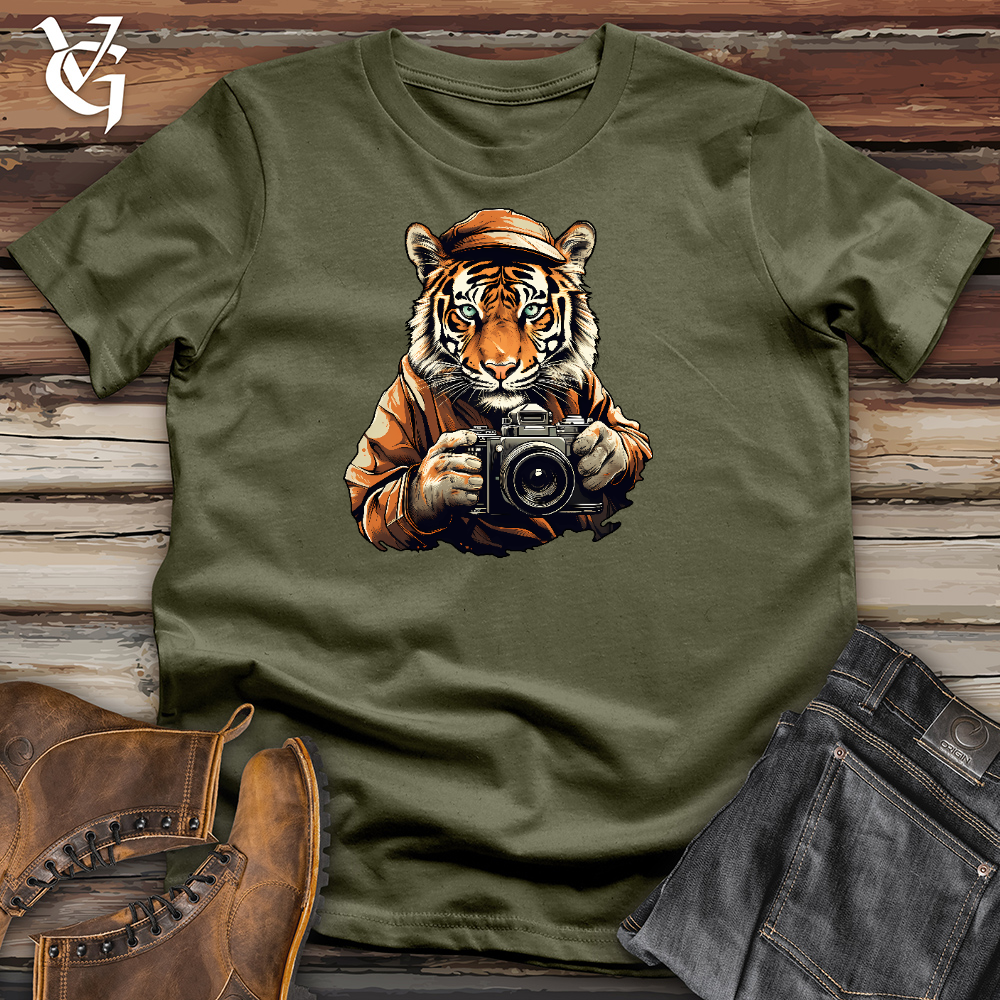 Viking Goods Tiger With Camera Cotton Tee Military Green / L
