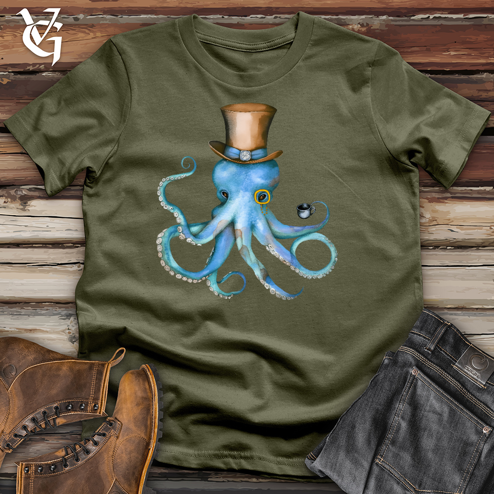 Viking Goods Top Hat Octopus Cotton Tee Military Green / L