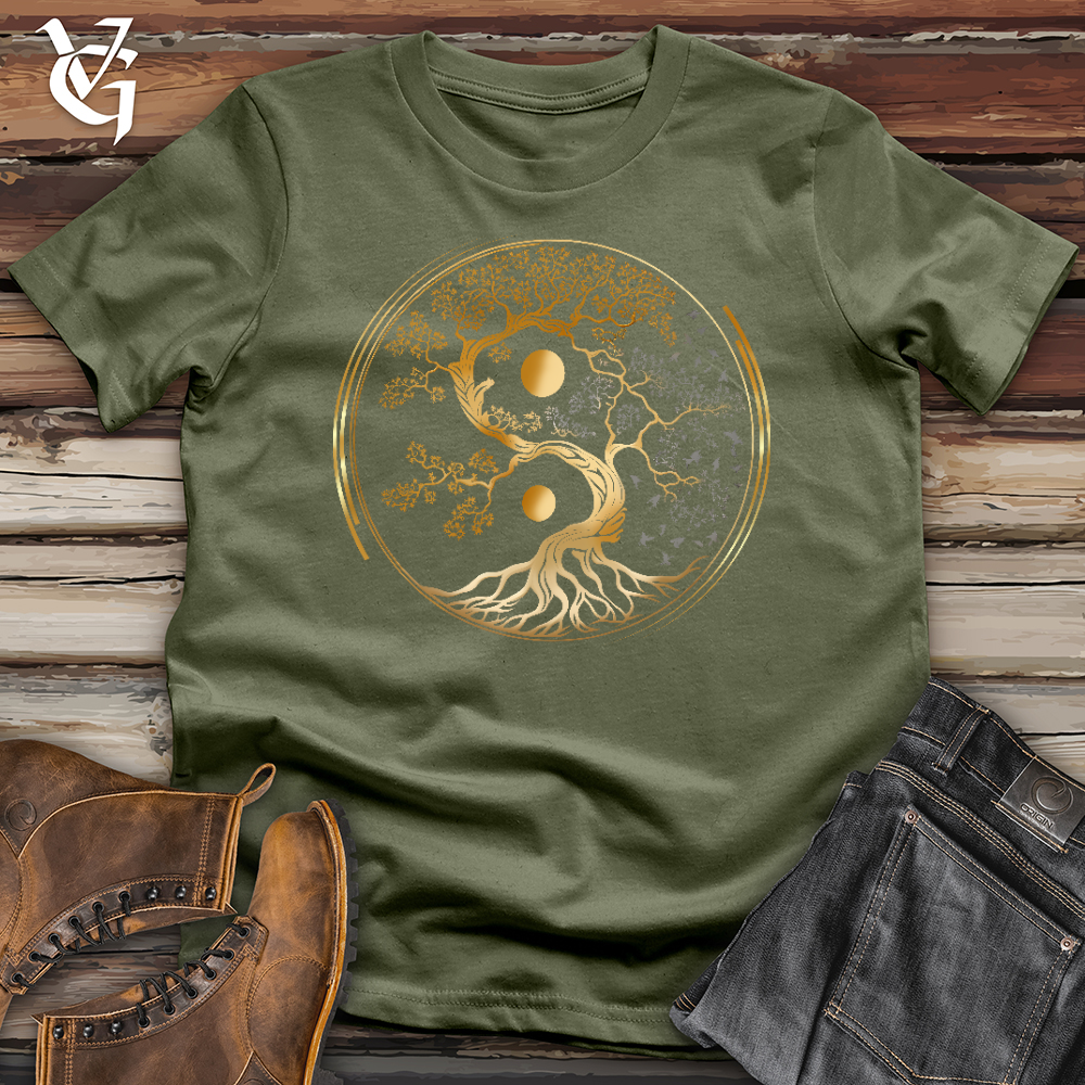 Viking Goods Tree of Life Yin Yang Softstyle Tee Military Green / L