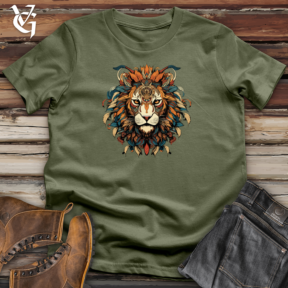 Viking Goods Tribal Lion Majesty Softstyle Tee Military Green / L