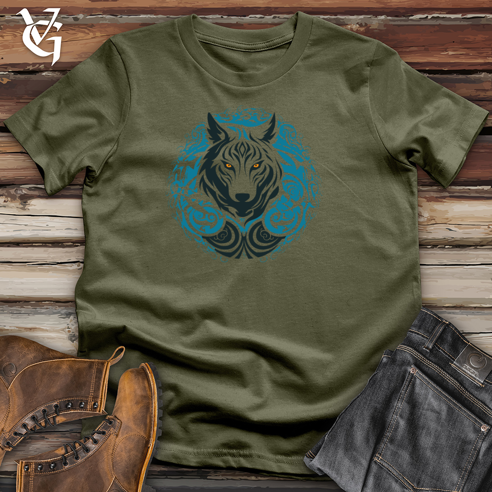 Viking Goods Tribal Wolf Essence Cotton Tee Military Green / L