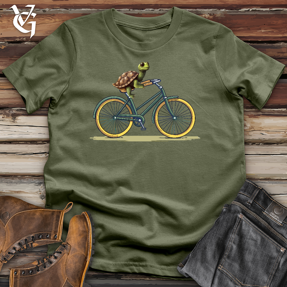 Viking Goods Turtle Cyclist Softstyle Tee Military Green / L