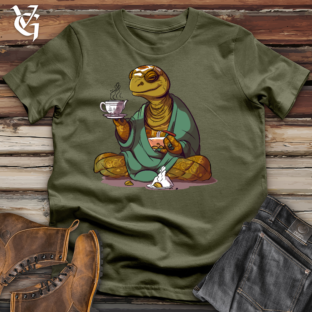 Viking Goods Turtle Tea Time Cotton Tee Military Green / L
