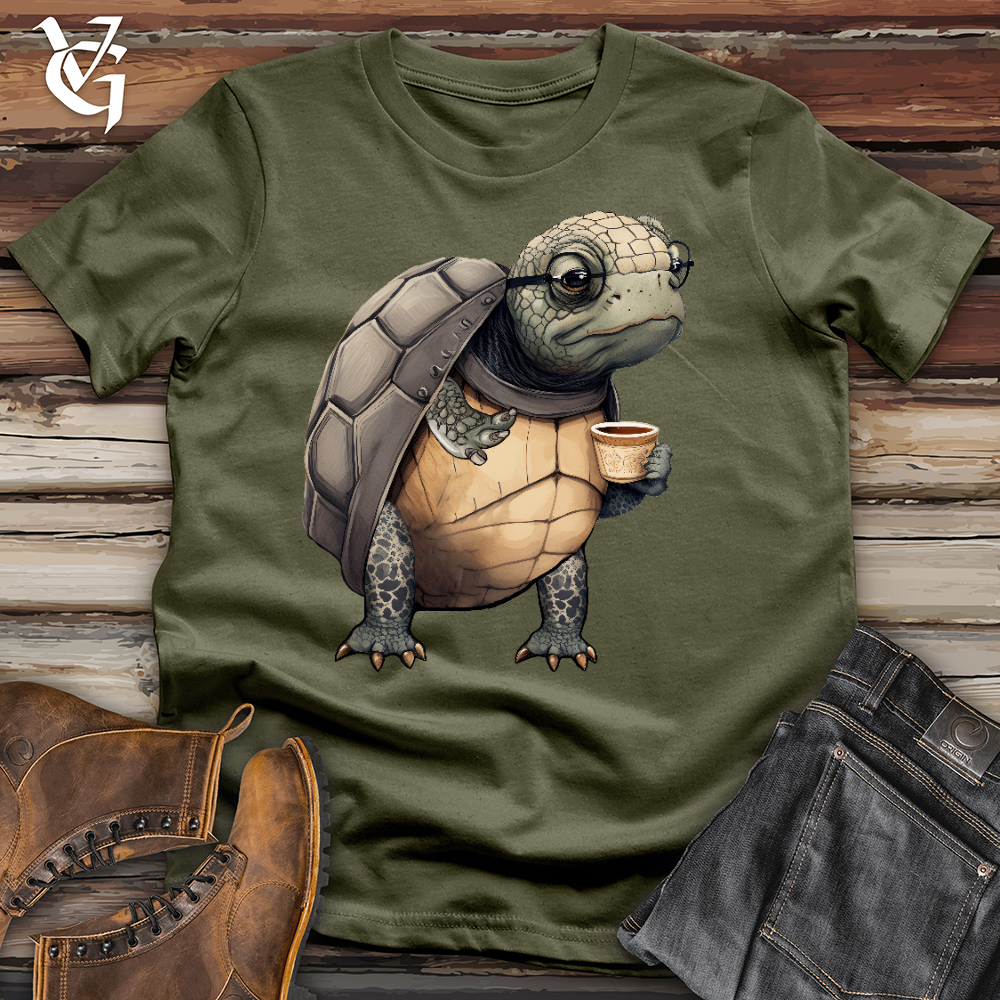 Viking Goods Turtle Tea Time Cotton Tee Military Green / L