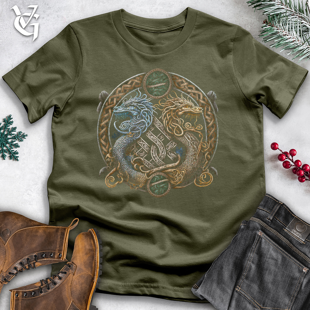 Viking Goods Two Dragons Cotton Tee Military Green / L