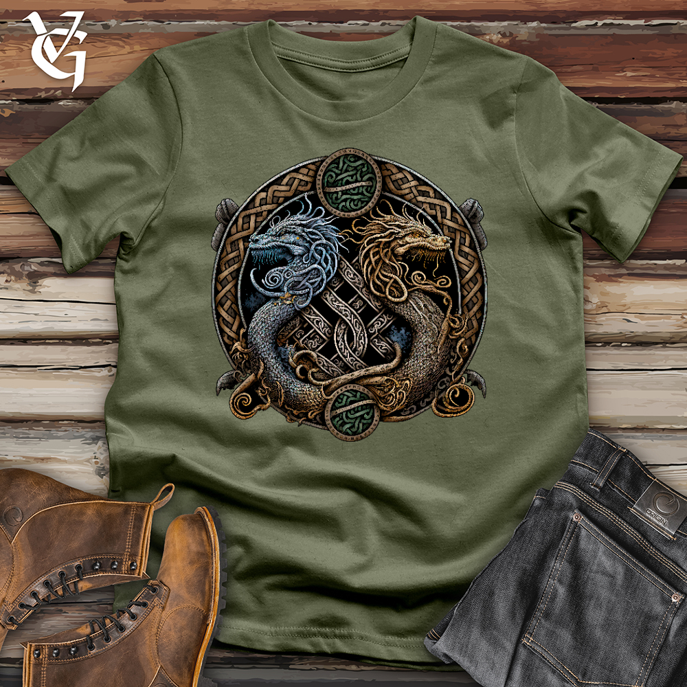 Viking Goods Two Dragons Softstyle Tee Military Green / L