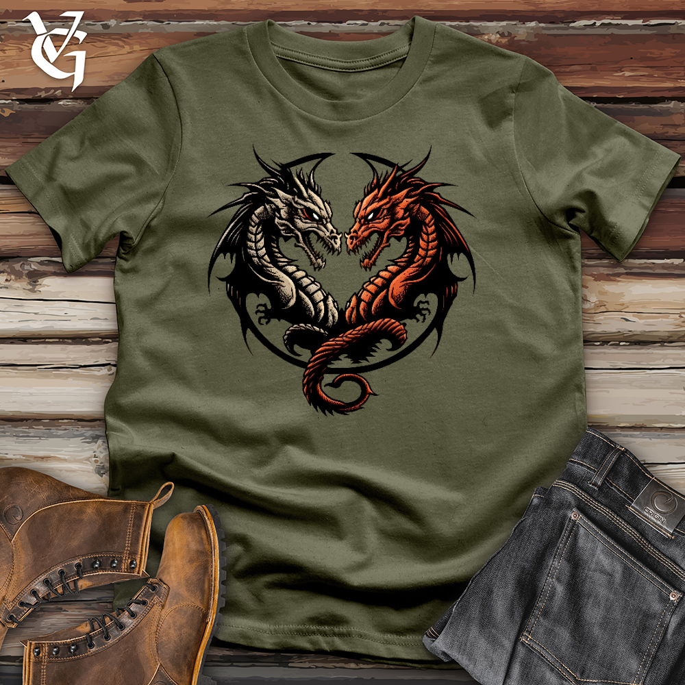 Viking Goods Two Faced Dragon Cotton Tee Military Green / L