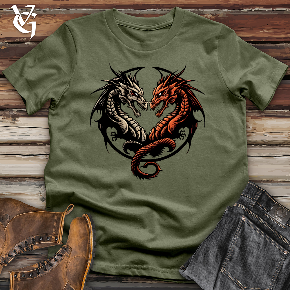 Viking Goods Two Faced Dragon Softstyle Tee Military Green / L