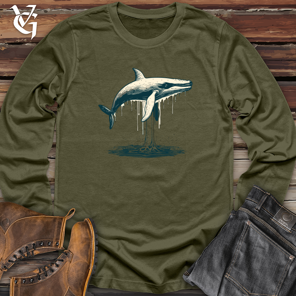 Viking Goods Vintage Arctic Whale Long Sleeve Military Green / L