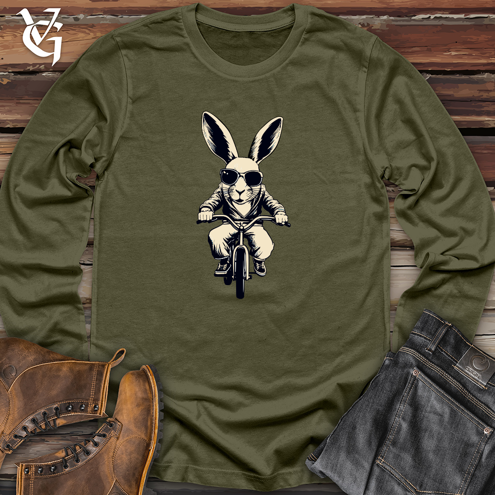 Viking Goods Vintage Bunny Pedaler Long Sleeve Military Green / L