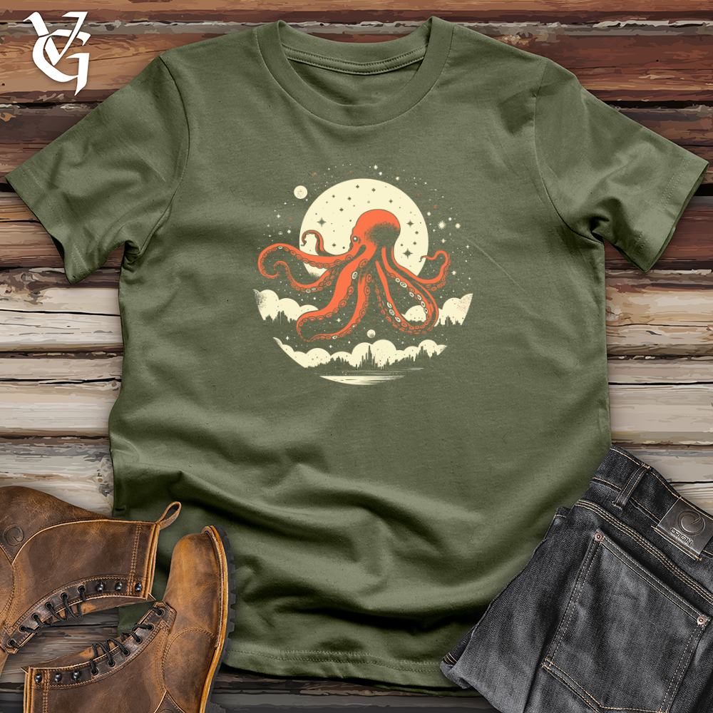 Viking Goods Vintage Cosmic Flight Octopus Softstyle Tee Military Green / L