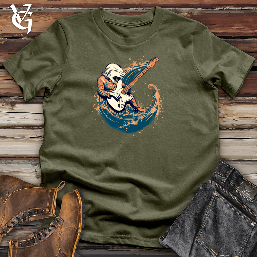 Viking Goods Vintage Cosmic Guitar Dolphin Cotton Tee Military Green / L