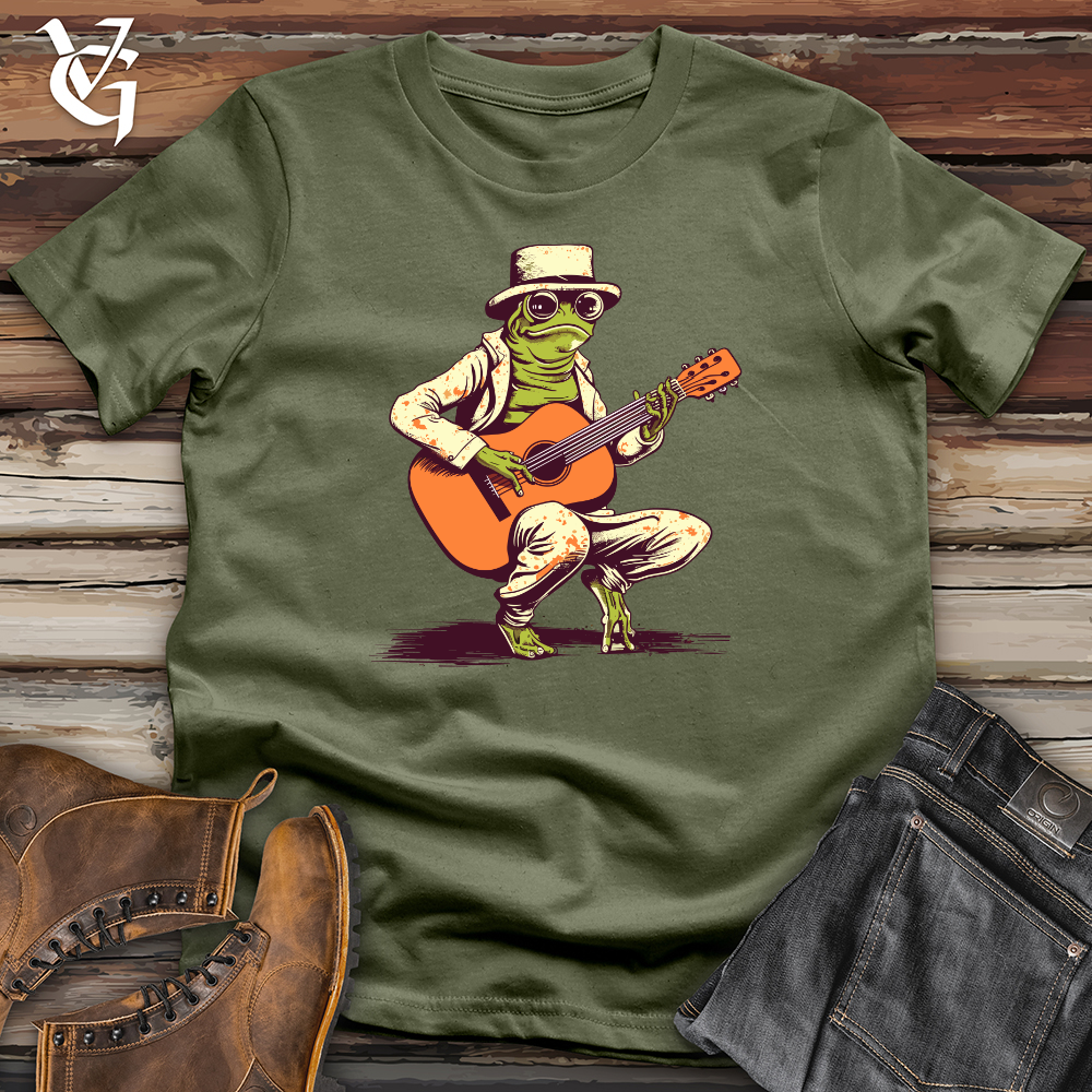 Viking Goods Vintage Guitar Frog Softstyle Tee Military Green / L