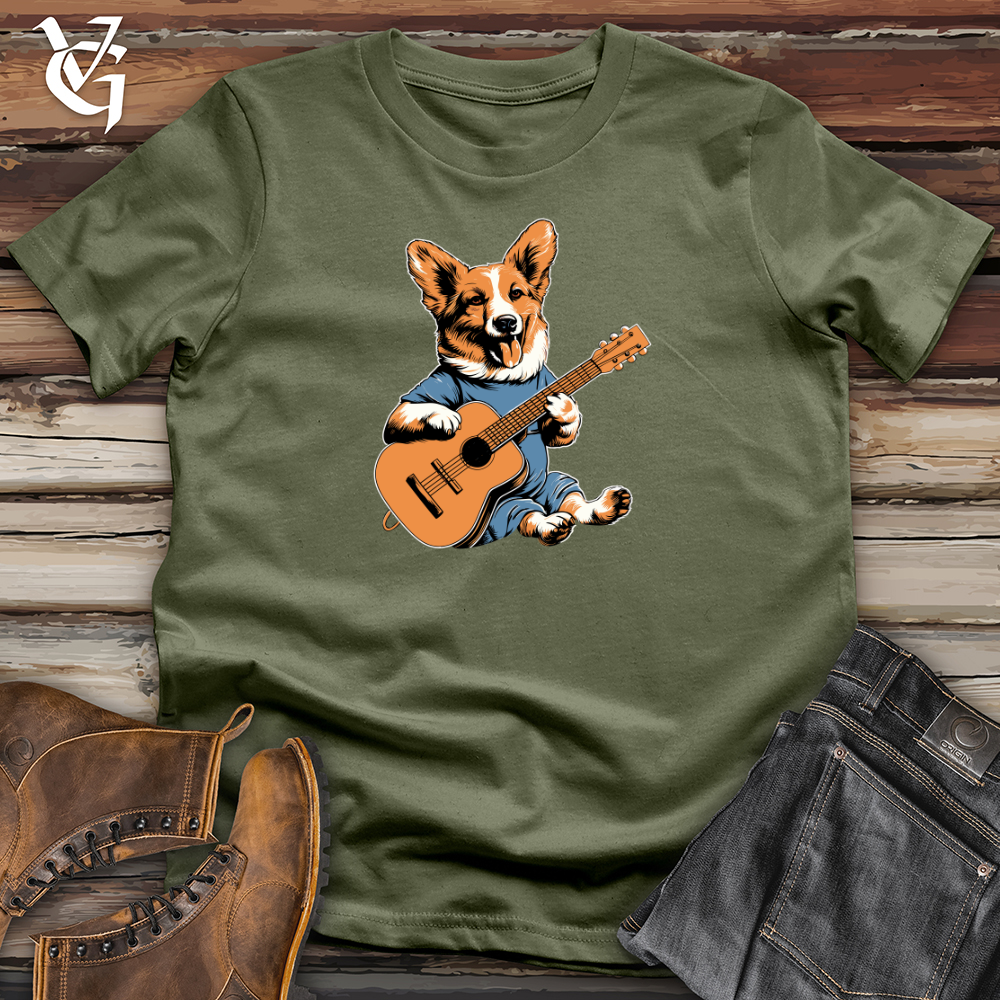 Viking Goods Vintage Guitar Strummer Corgi Softstyle Tee Military Green / L