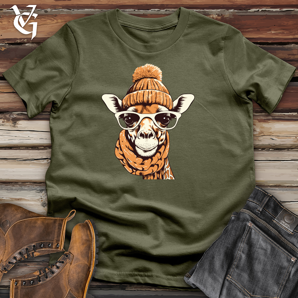 Viking Goods Vintage Pompom Snow Hat Giraffe Cotton Tee Military Green / L