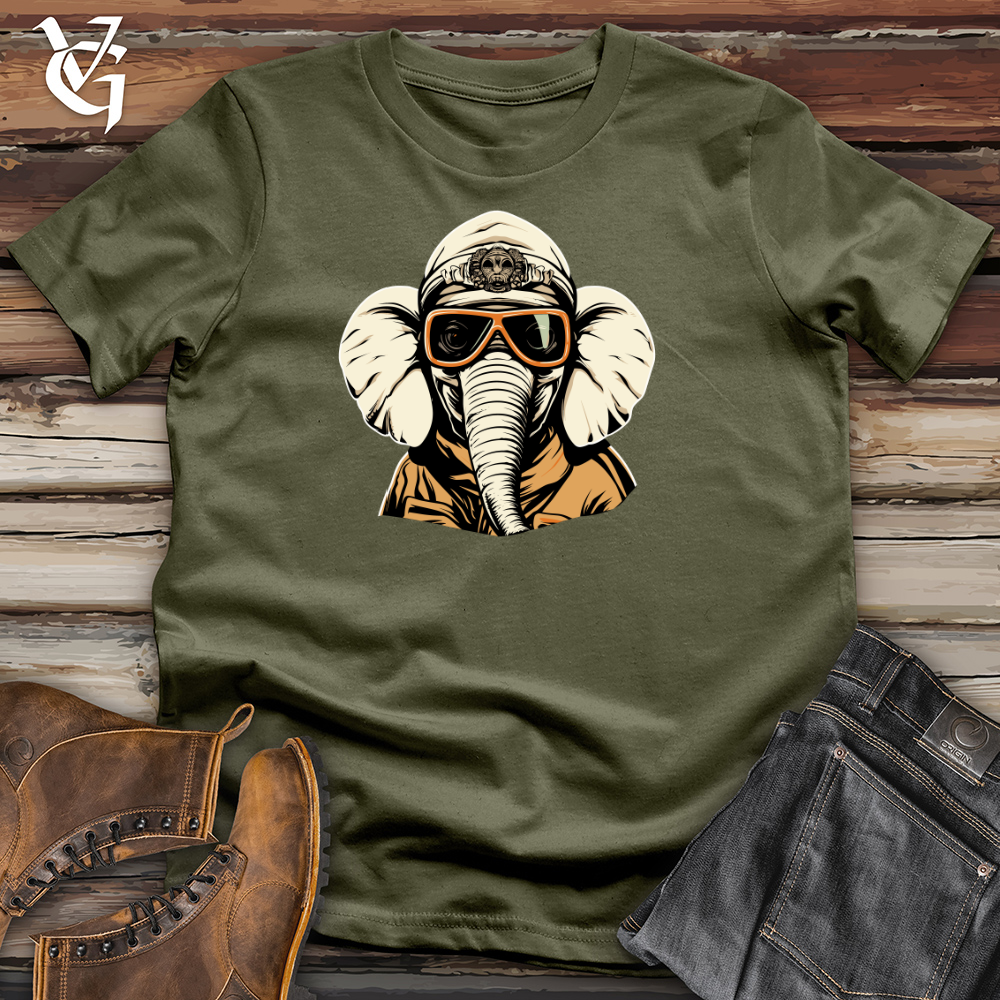 Viking Goods Vintage Ski Masked Elephant Cotton Tee Military Green / L