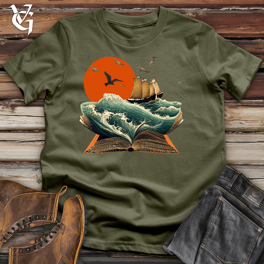 Viking Goods Waves Of Knowledge Cotton Tee Military Green / L