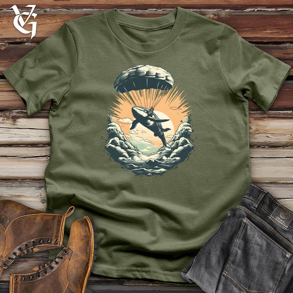 Viking Goods Whale Skydiving Parachute Journey Softstyle Tee Military Green / L