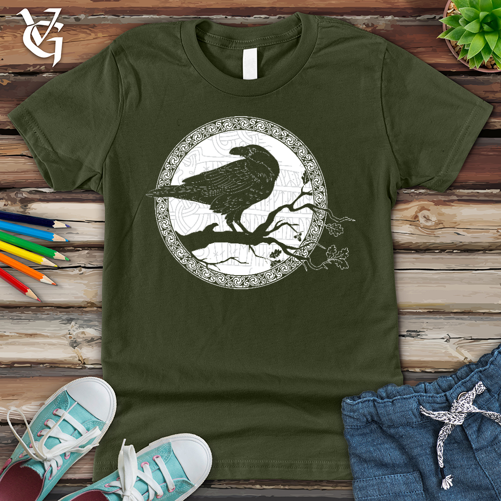Viking Goods White Raven Winter Youth Tee Military Green / L