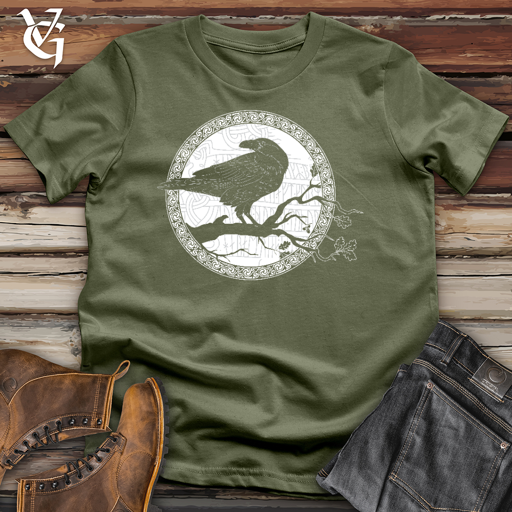 Viking Goods White Winter Raven Softstyle Tee Military Green / L