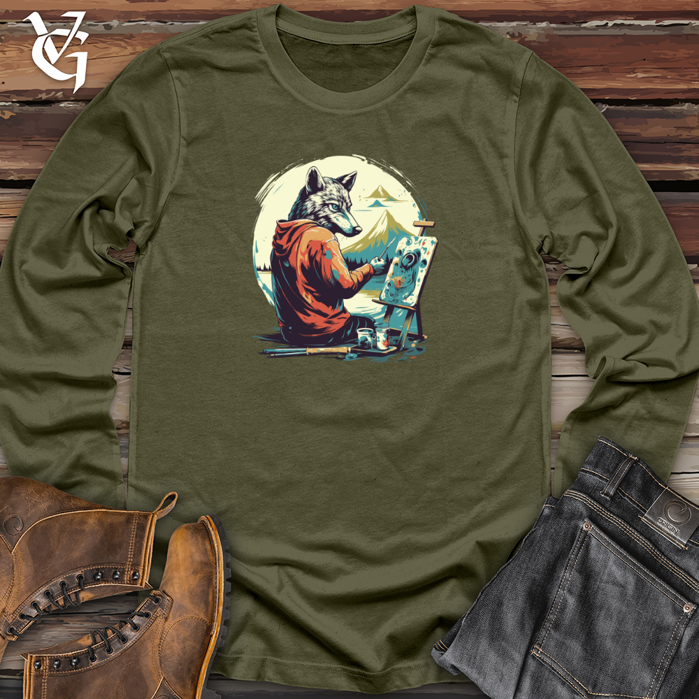 Viking Goods Wild Brush Strokes Long Sleeve Military Green / L