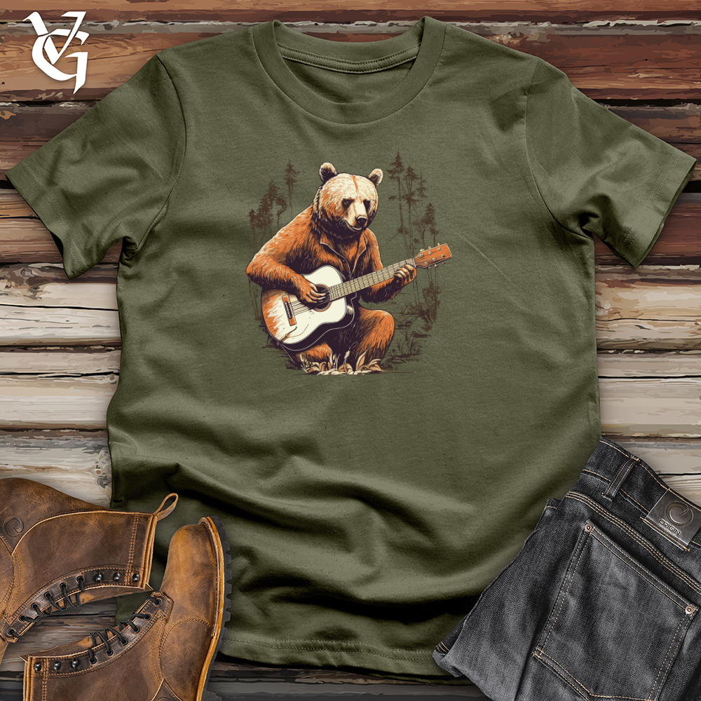 Viking Goods Wild Melodies Guitar Bear Cotton Tee Military Green / L