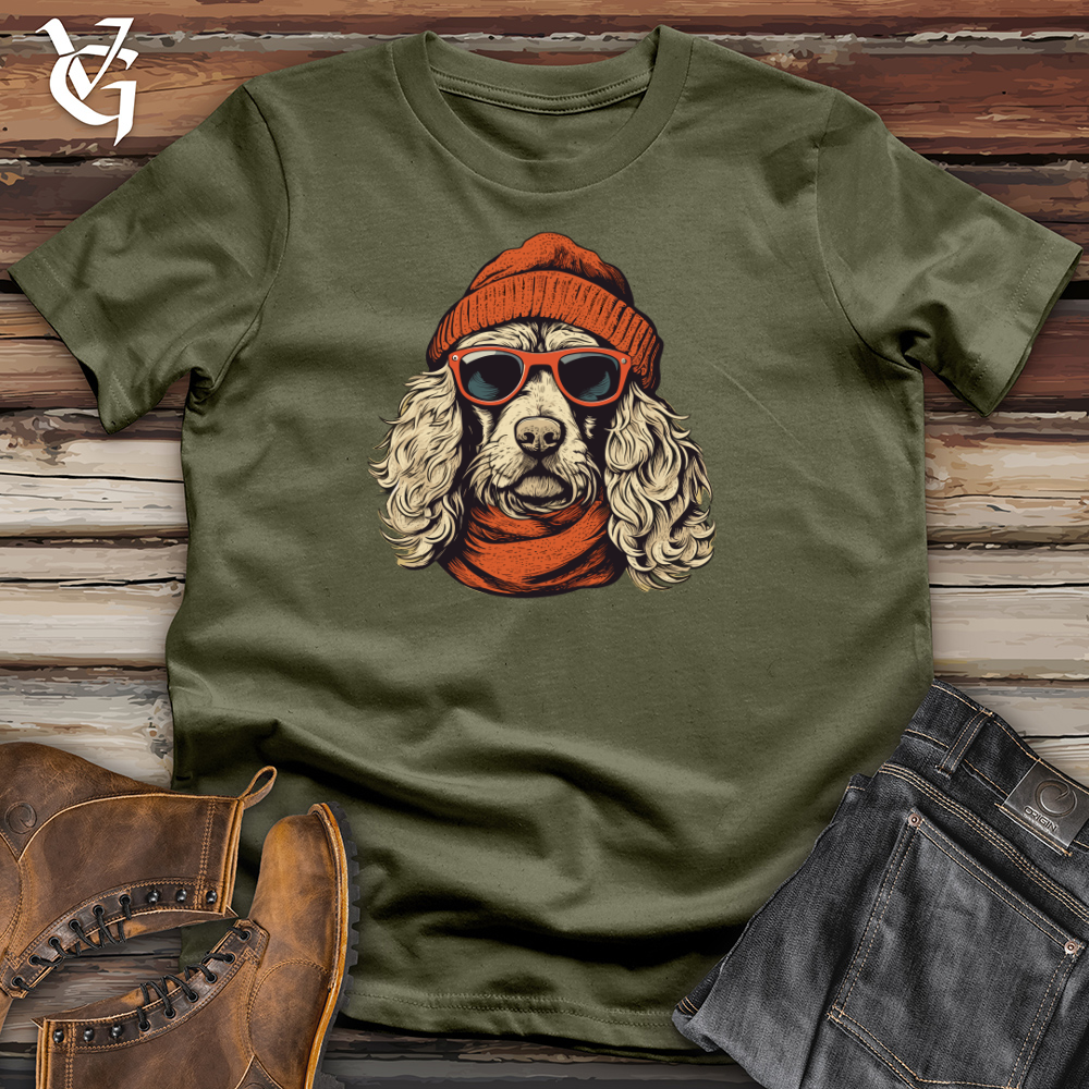 Viking Goods Winter Beanie Doodle Pooch Cotton Tee Military Green / L
