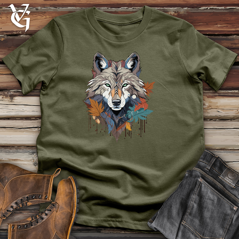 Viking Goods Wolf Autumn Spirit Cotton Tee Military Green / L