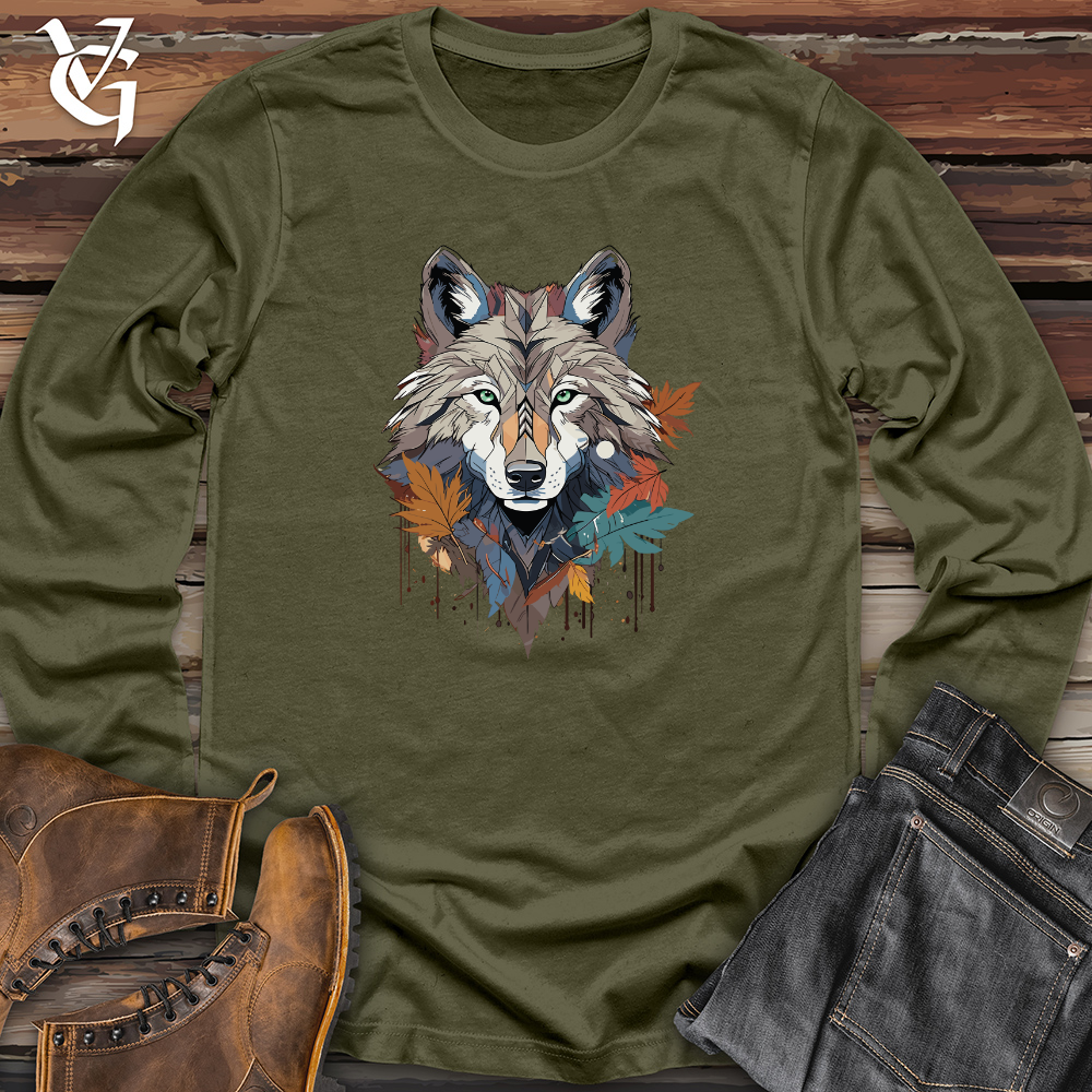 Viking Goods Wolf Autumn Spirit Long Sleeve Military Green / L