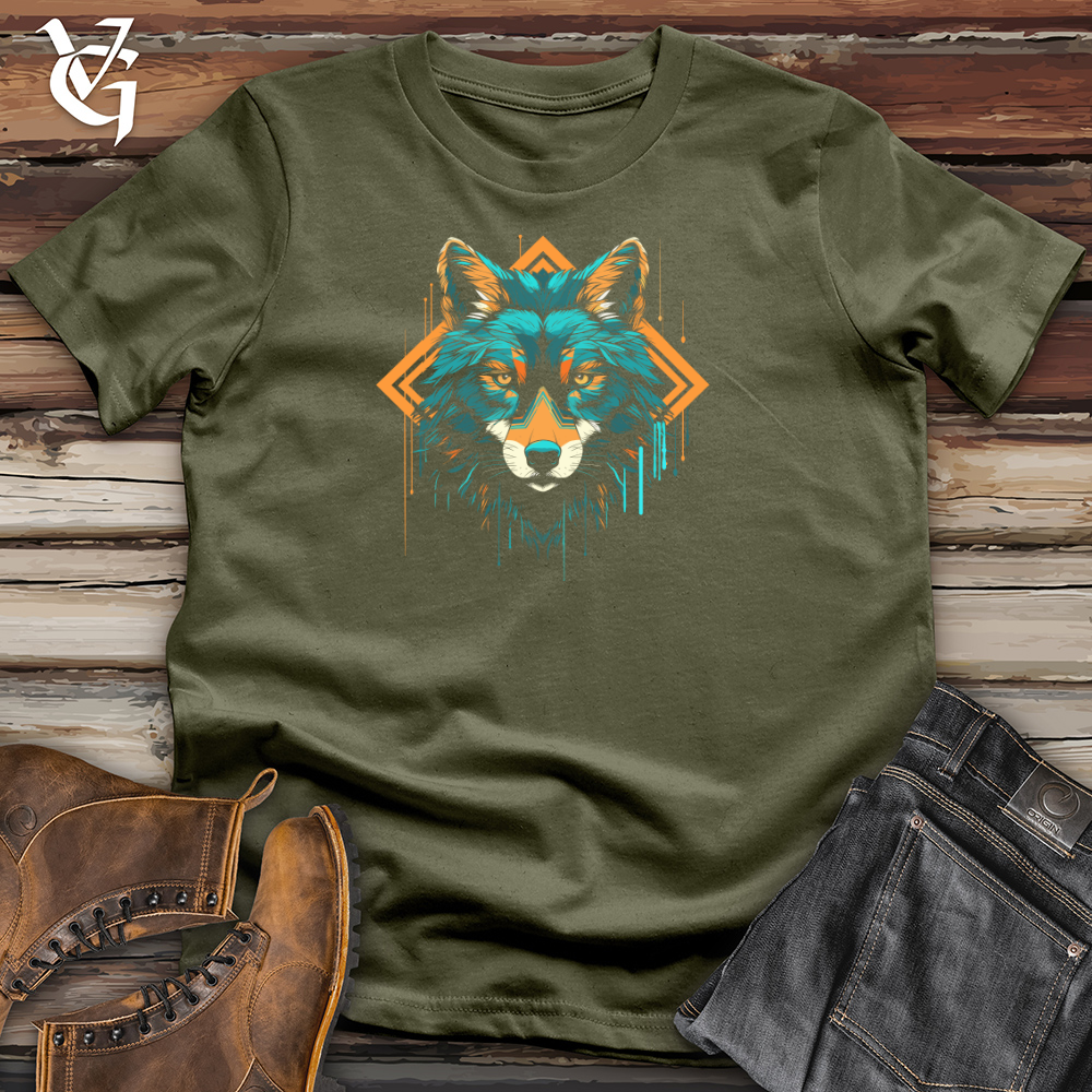 Viking Goods Wolf Geometric Gaze Cotton Tee Military Green / L