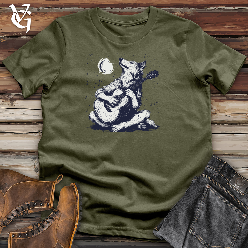 Viking Goods Wolf Moonlight Serenade Cotton Tee Military Green / L