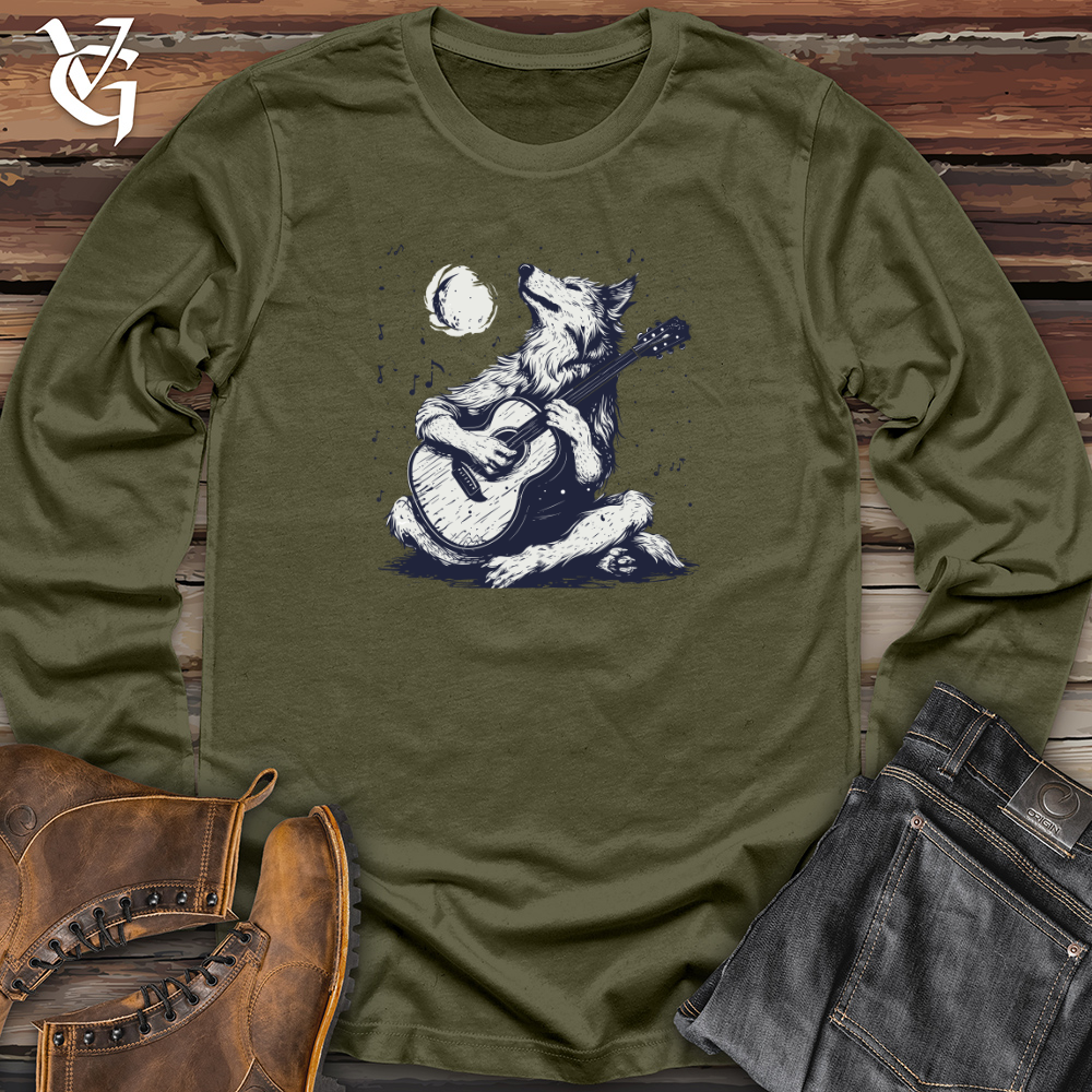 Viking Goods Wolf Moonlight Serenade Long Sleeve Military Green / L