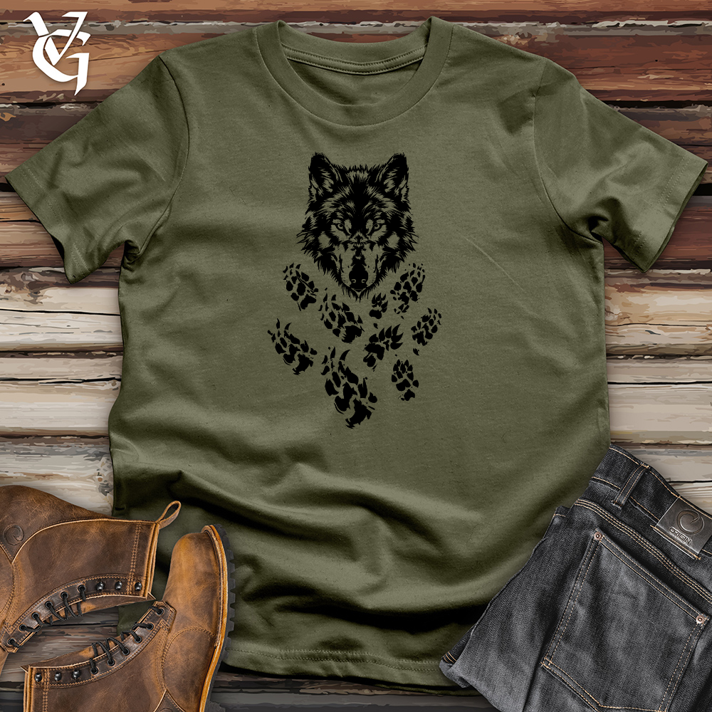 Viking Goods Wolf Paw Trail Cotton Tee Military Green / L