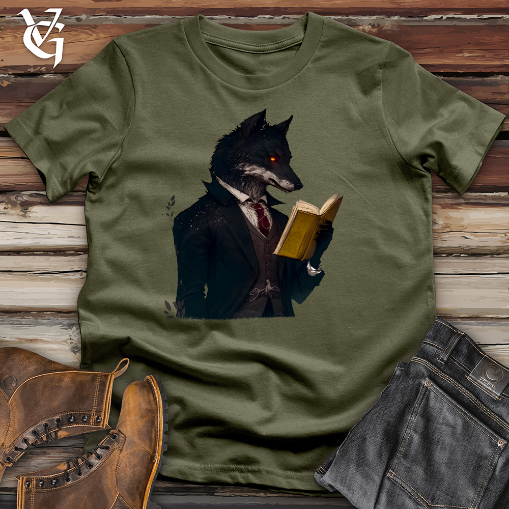 Viking Goods Wolf Scholar Cotton Tee Military Green / L