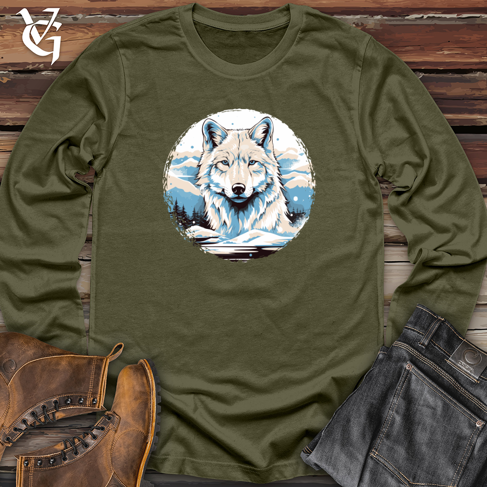 Viking Goods Wolf Winter Majesty Long Sleeve Military Green / L