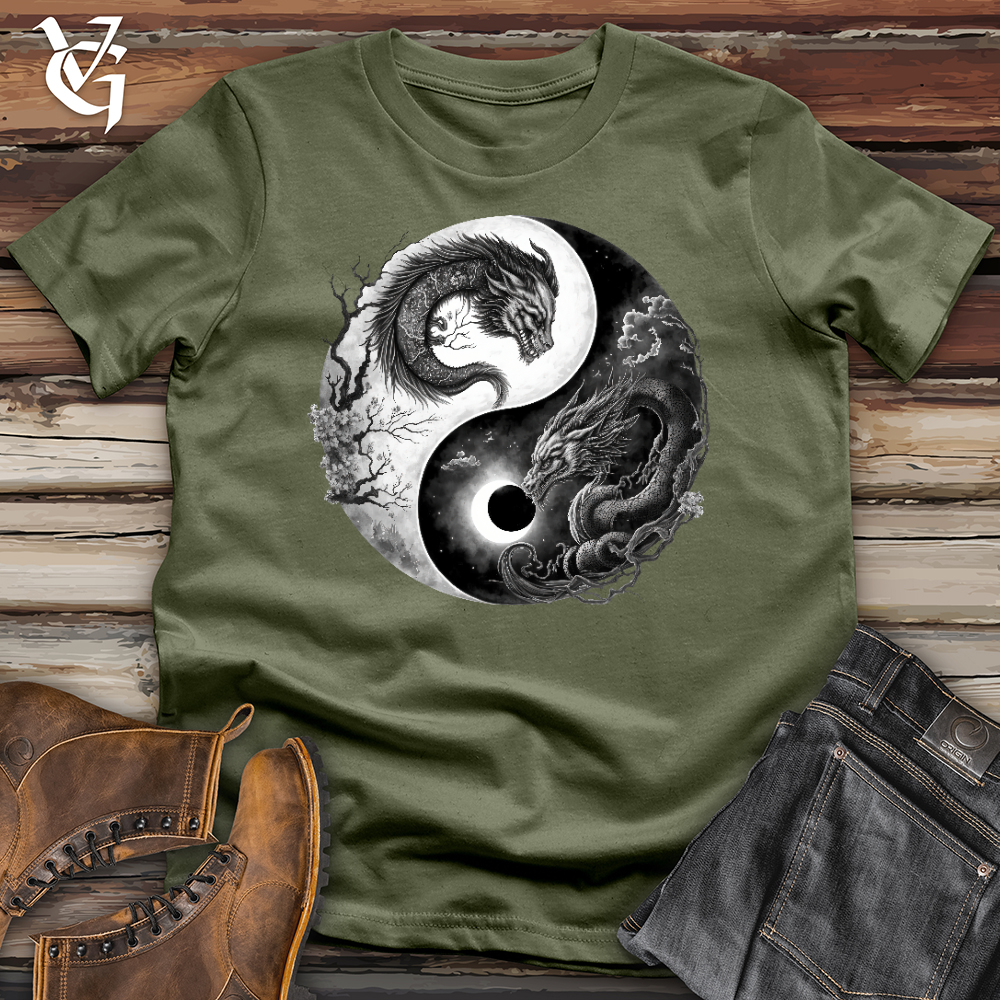 Viking Goods Yin Yang Dragons Softstyle Tee Military Green / L