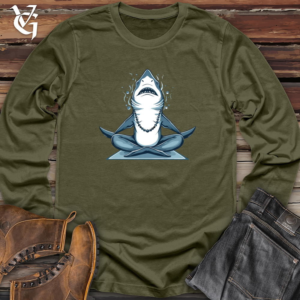 Viking Goods Zen Shark Meditation Long Sleeve Military Green / L