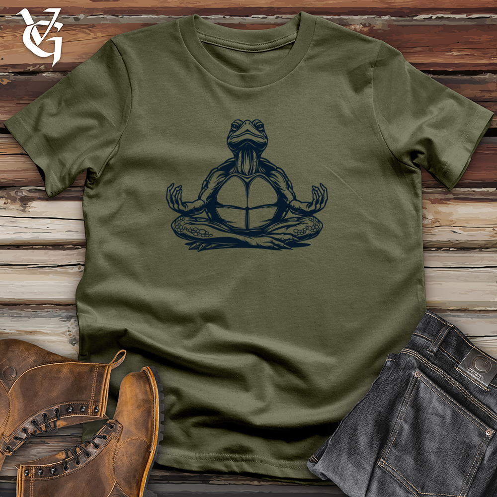 Viking Goods Zen Turtle Meditation Cotton Tee Military Green / L