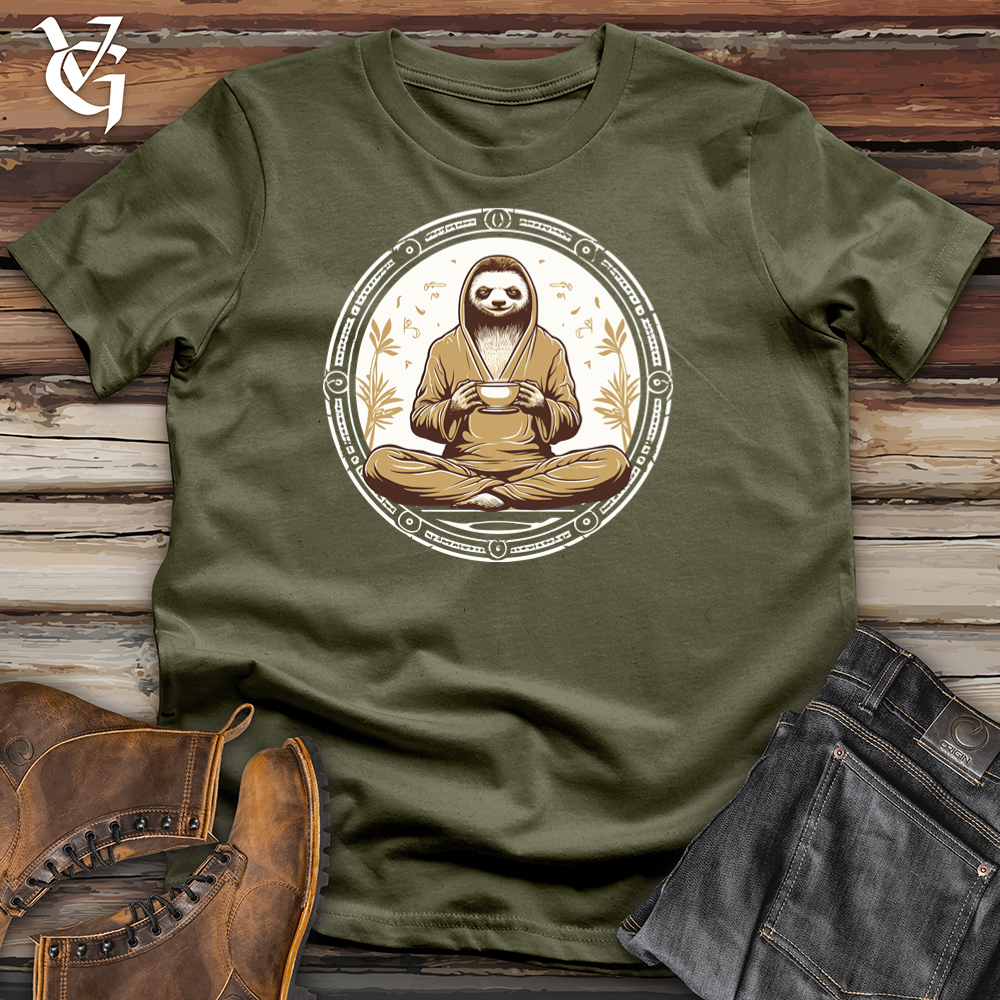 Viking Goods Zenful Sloth Sip Cotton Tee Military Green / L